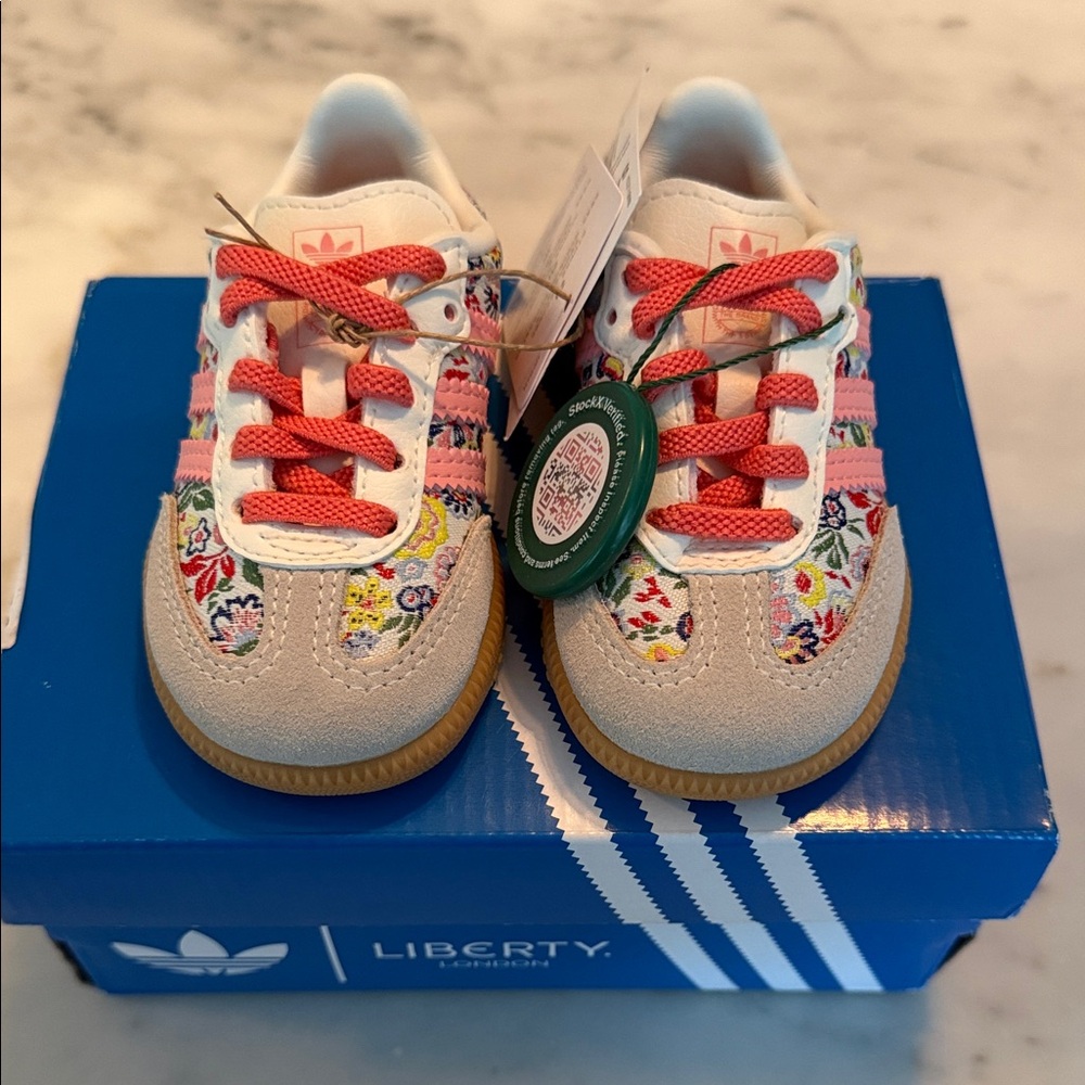 adidas Kids Sneakers - Pink and White Floral